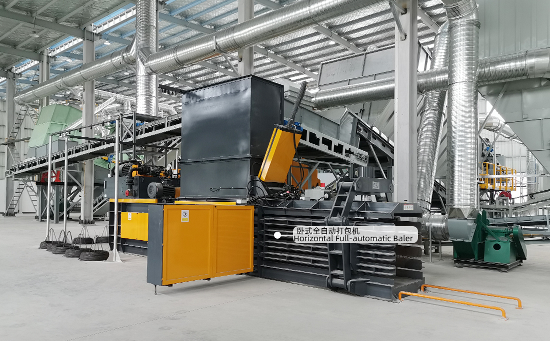 Waste plastic recycle compress package line
